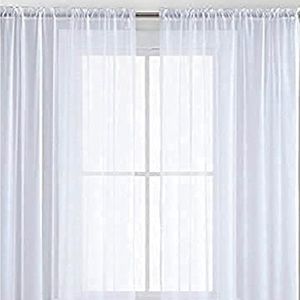 COPY - Basic Rod Pocket Sheer Voile curtains 2 Panels 38 Width 72 Inch Long 38W…